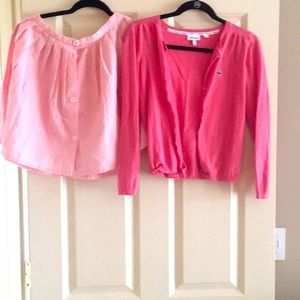 GIRLS LACOSTE SHIRT AND SWEATER